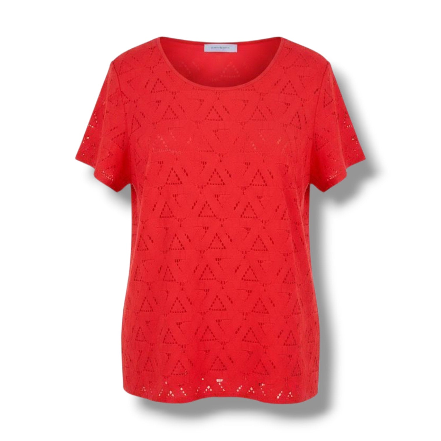 Marc New York Andrew Marc Women’s Red Eyelet Blouse Large Nylon Blend