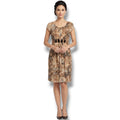 Voir Voir Women’s Animal Print Dress with Black Accent Detail – Size 12