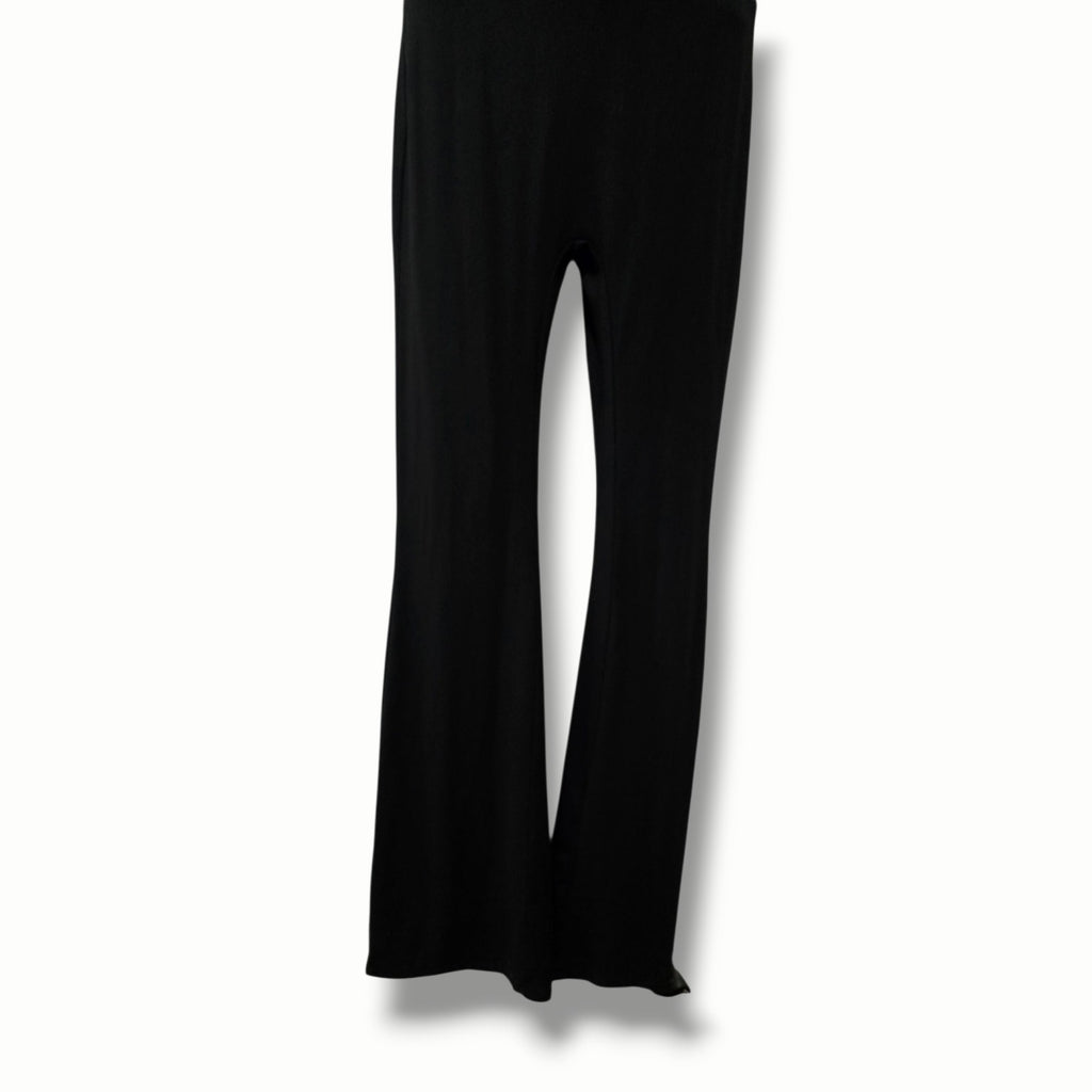 SHEIN Women’s Black Strapless Ribbed Flared Jumpsuit Size XS