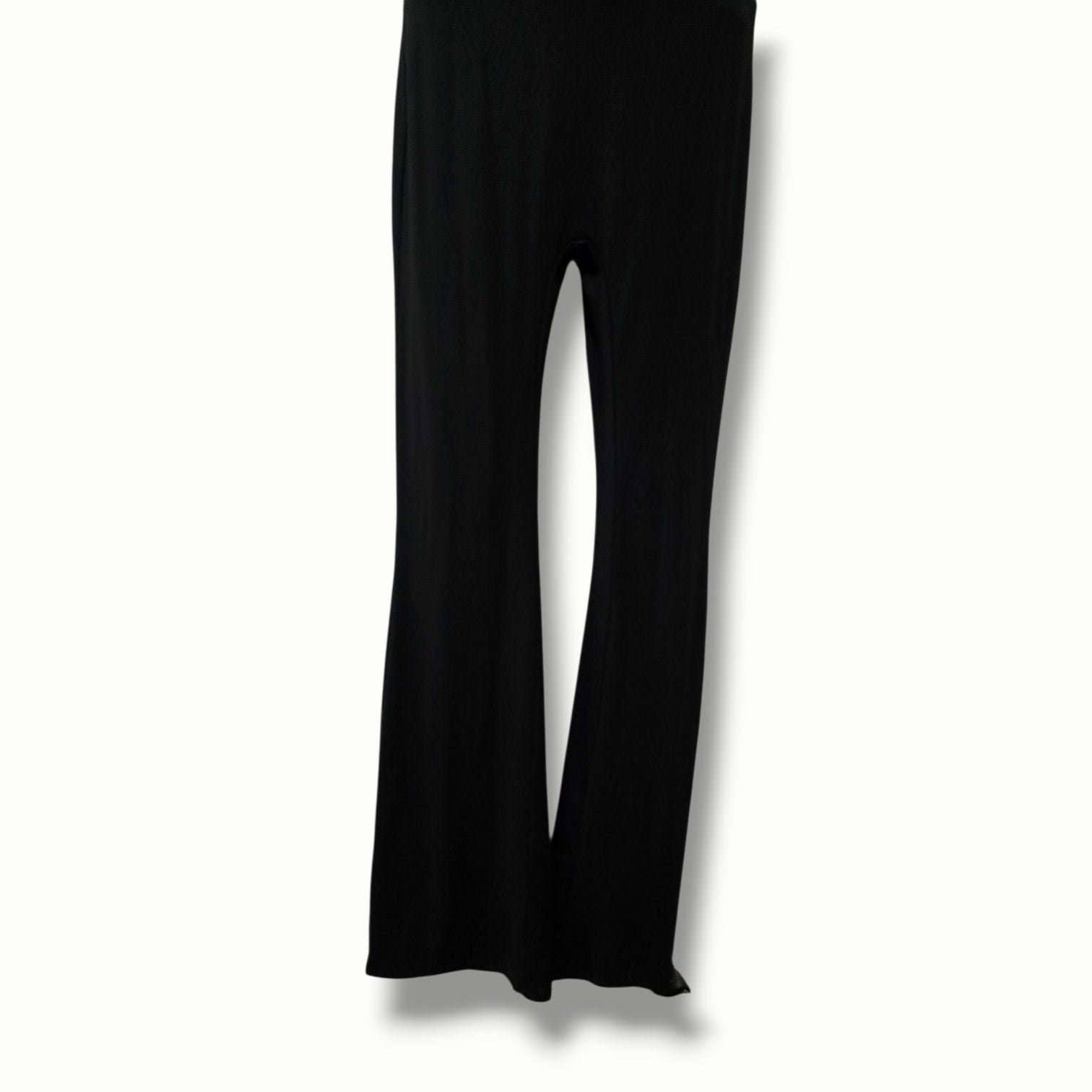 SHEIN Women’s Black Strapless Ribbed Flared Jumpsuit Size XS