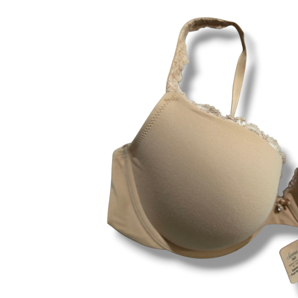 Soma Nude Lace Trim Padded Underwire Push-Up Bra