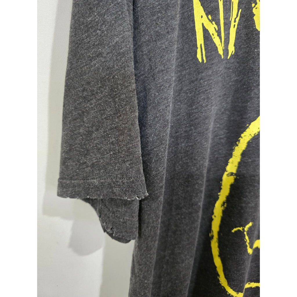 Nirvana "Live '93" Smiley Face Graphic Distressed T-Shirt
