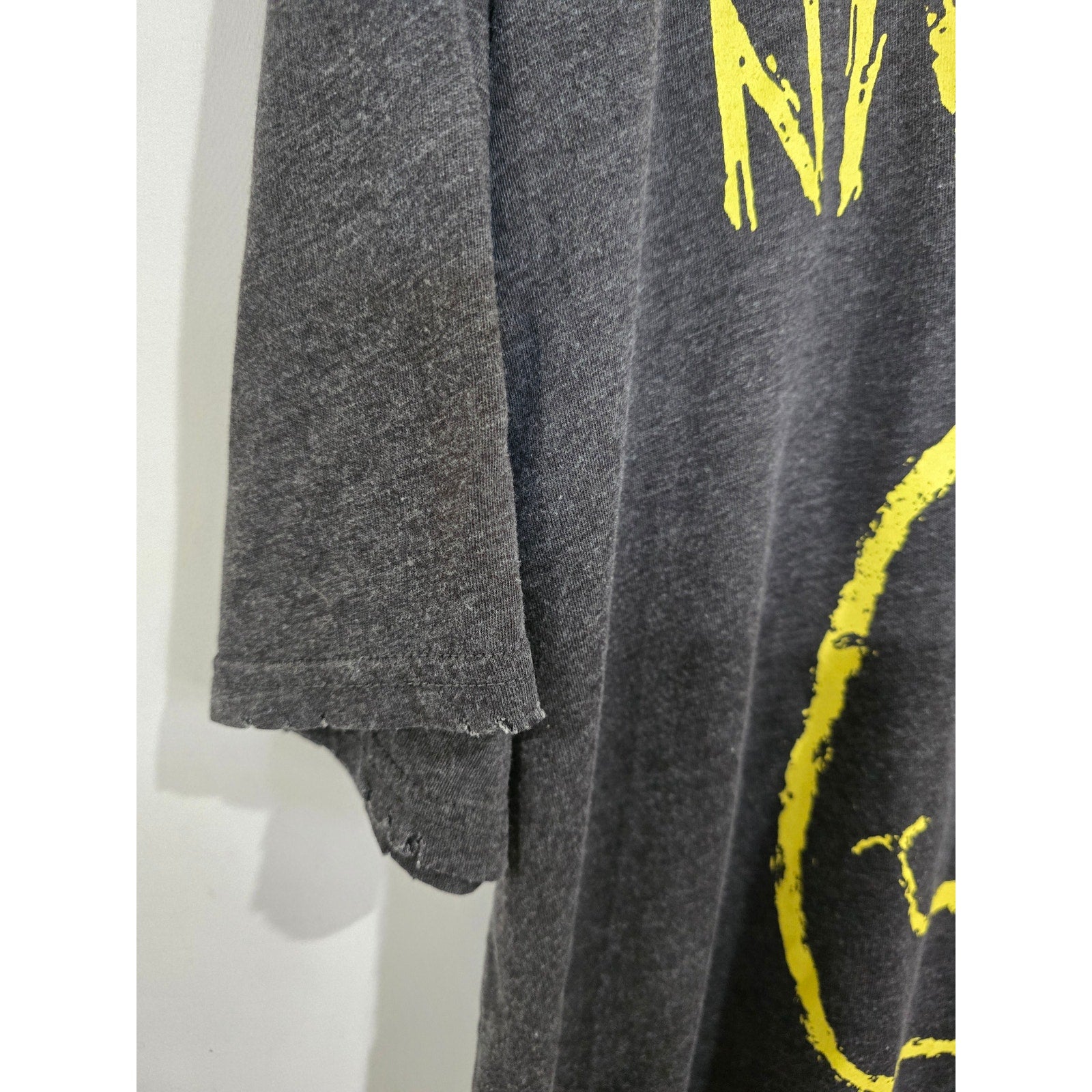 Nirvana "Live '93" Smiley Face Graphic Distressed T-Shirt