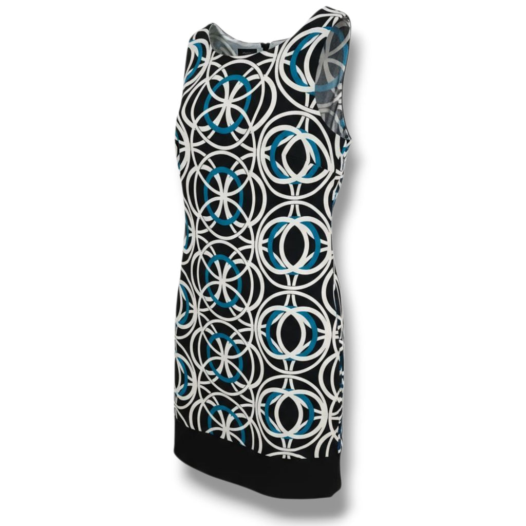 AB Studio Women’s Geometric Circle Print Sleeveless Sheath Dress – Size 6