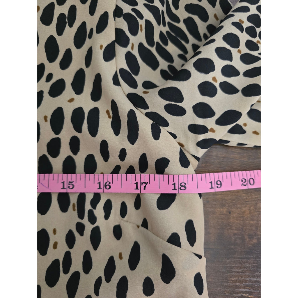 J. Crew Women's Size 6 Tan Black Leopard Print 3/4 Sleeve Shift Dress