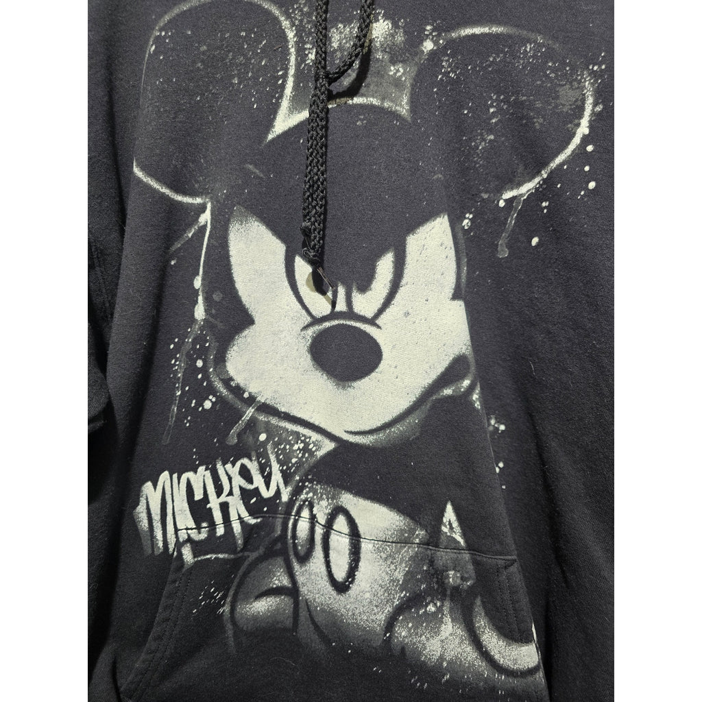 Disney Parks x Hanes Vintage Size L Mickey Mouse Graffiti Airbrush Black Hoodie