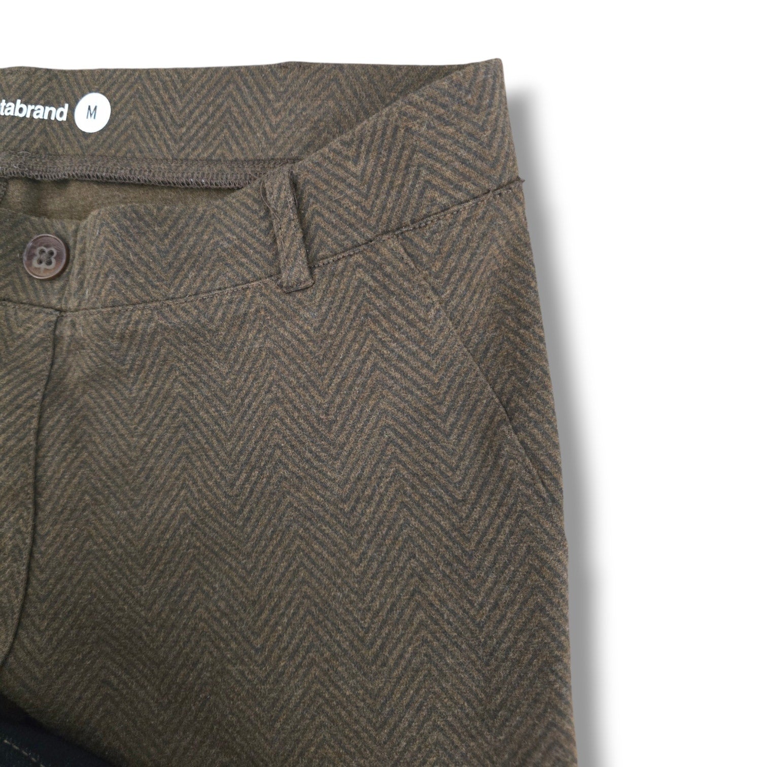 Betabrand Women's Size M Brown Herringbone Dress Pant Yoga Pants