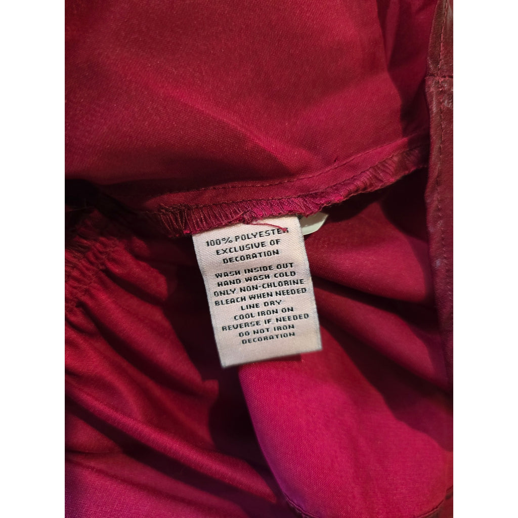 Juicy Couture Burgundy Sleeveless Peplum Top Small Satin Dressy Party Blouse