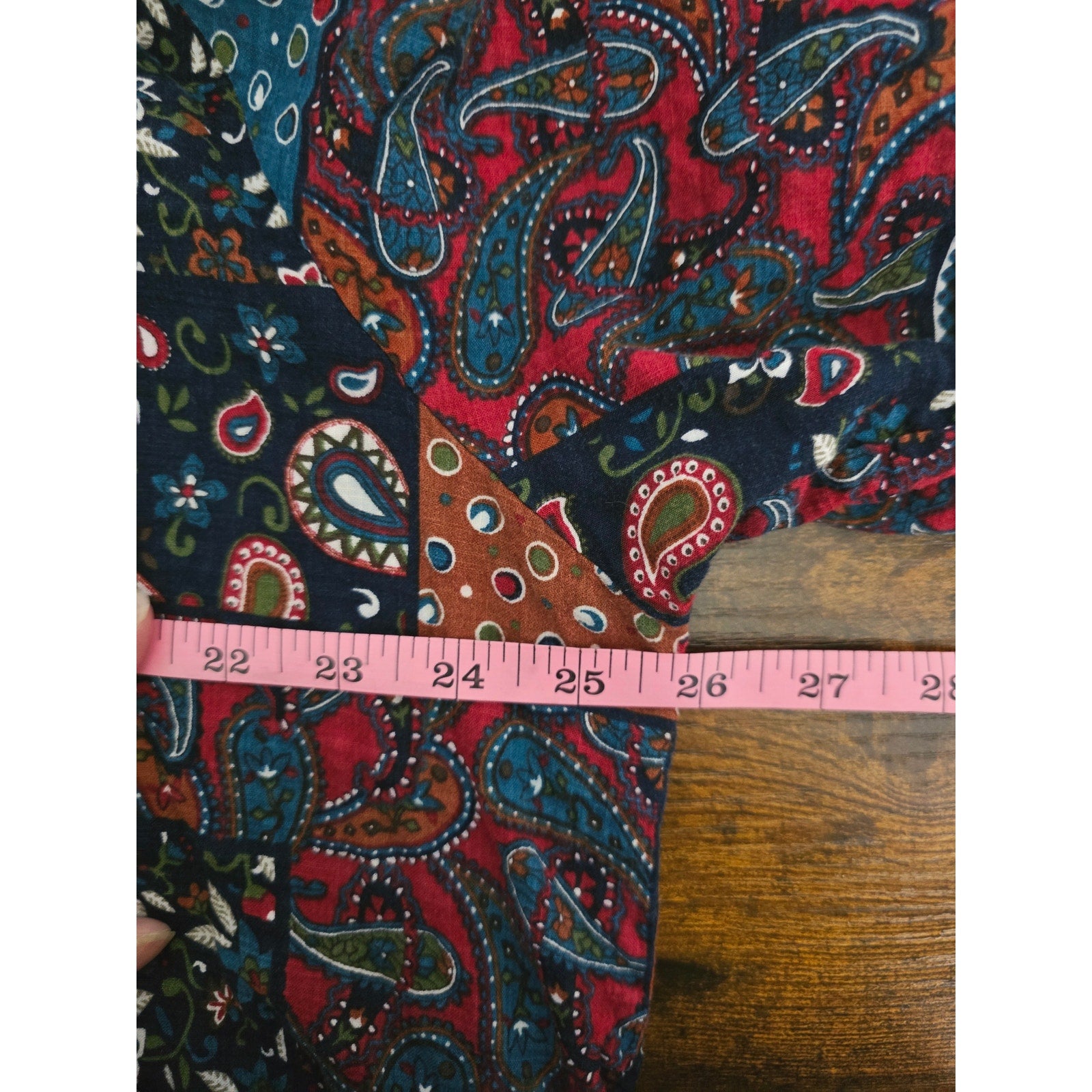 VatPave Men's XL Patchwork Paisley Floral Short Sleeve Button Down Shirt