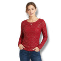 JLO Jennifer Lopez Women’s Burgundy Metallic Long Sleeve V-Back Pullover Sweater