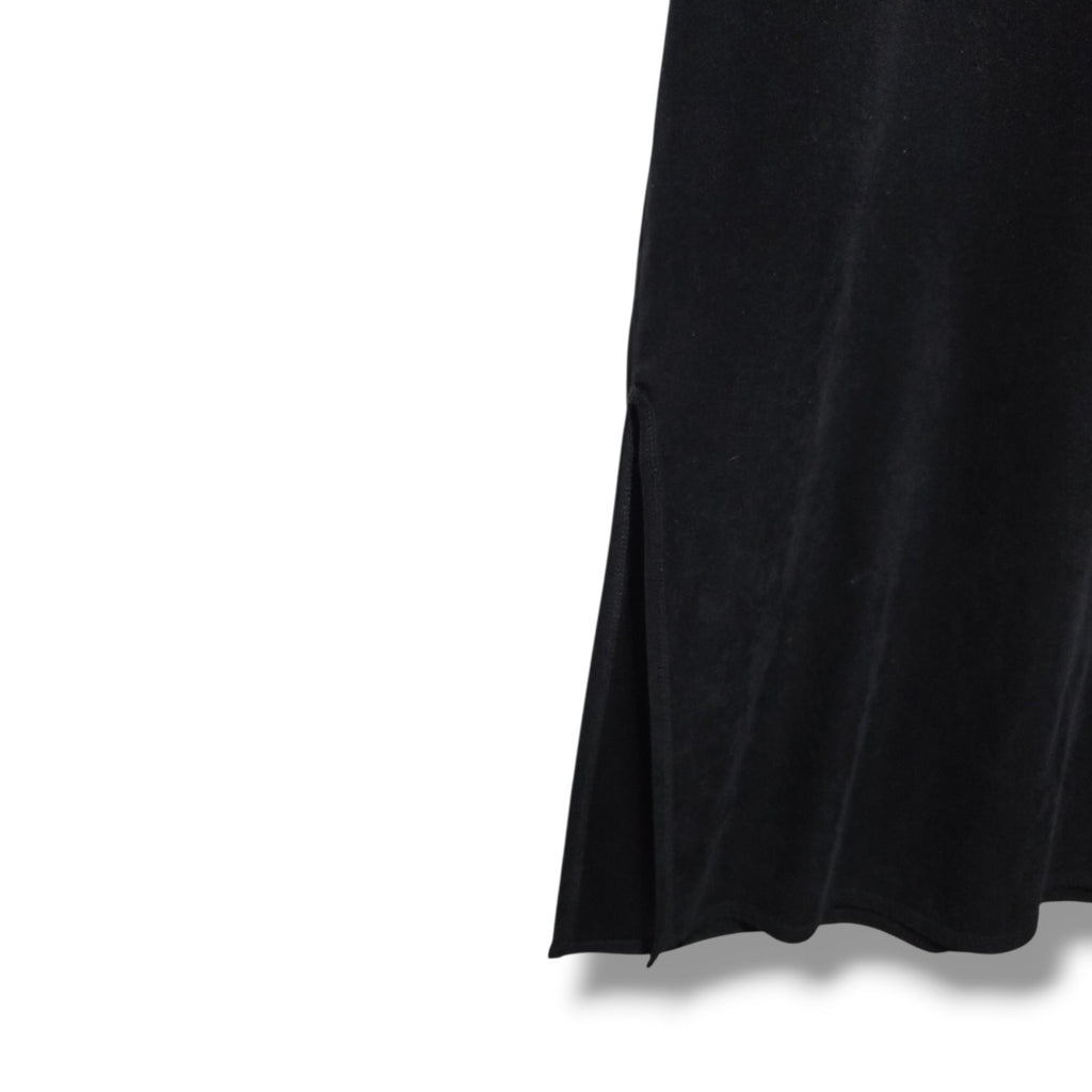 Key-Wear Women's XL Black Giraffe Embroidered Maxi T-Shirt Dress Short Sleeve