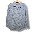 Liz Claiborne Women's Blue Floral Cotton Rayon Button Down Shirt Estimated S