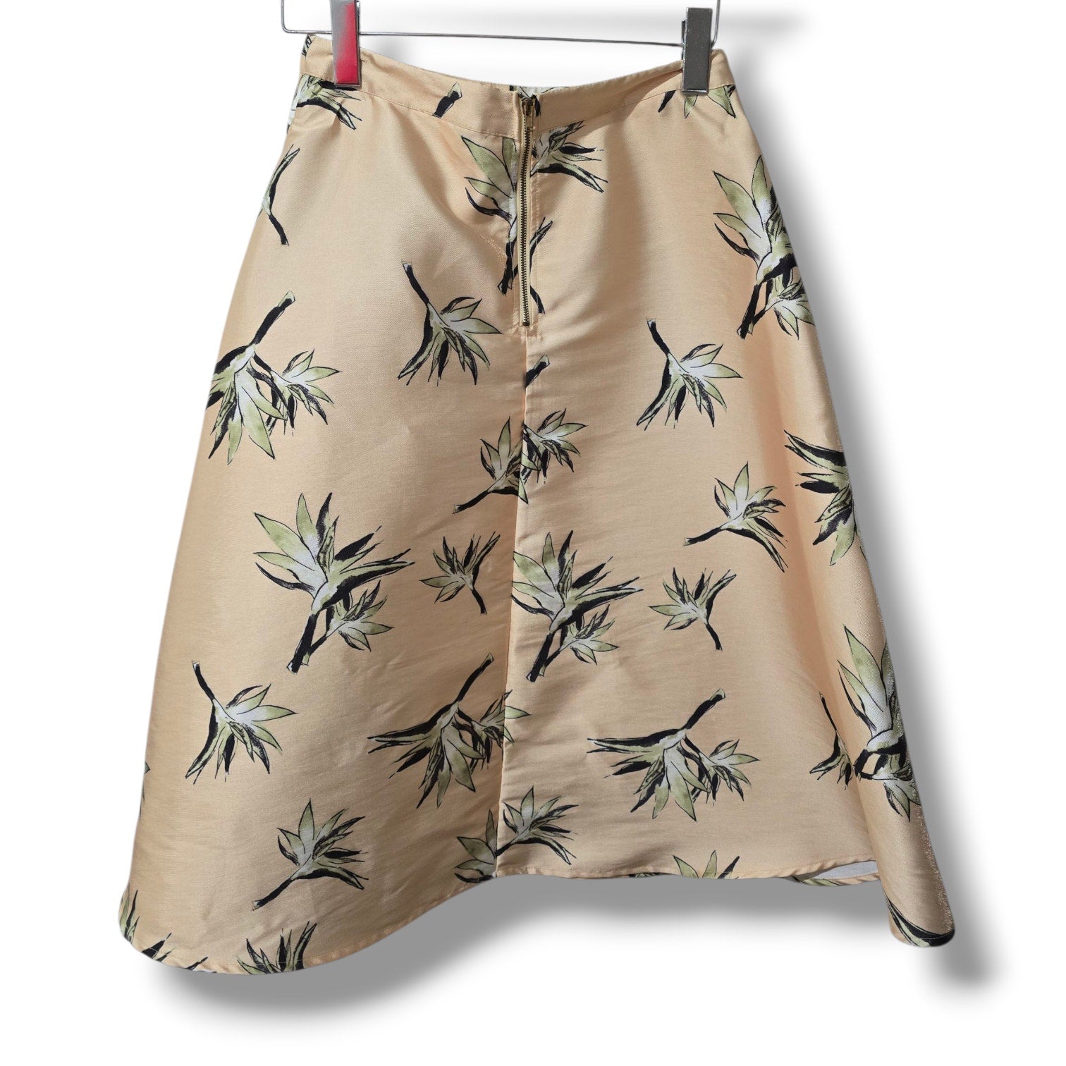 Forever 21 Contemporary Women’s yellow Tropical Floral A-Line Midi Skirt Small