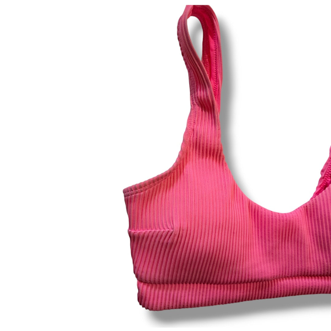 Hollister Women’s Pink Ribbed Scoop Neck Bikini Top - Small NWOT
