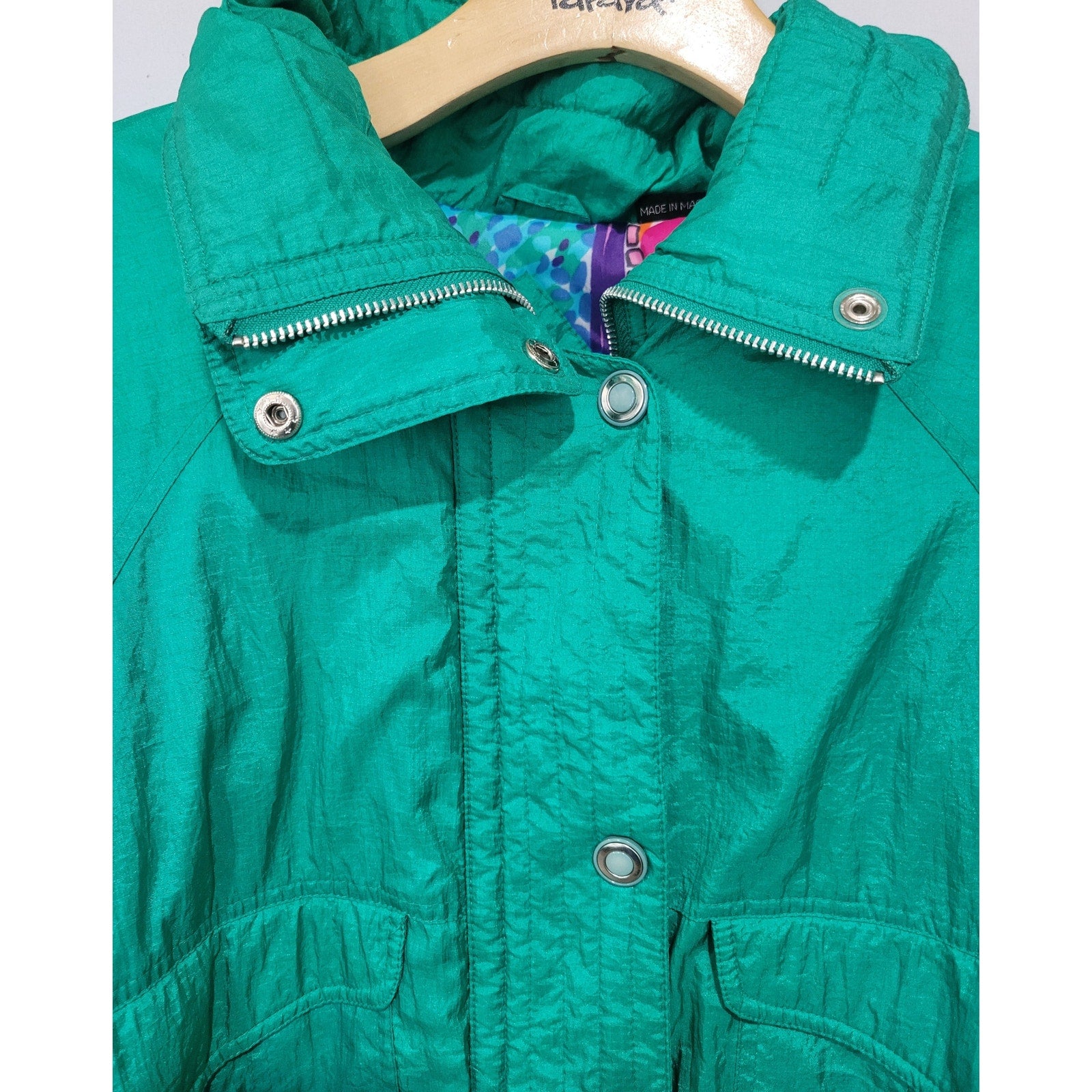 Andy Johns Vintage 90s Green Zip-Up puffer Jacket – Women’s Large