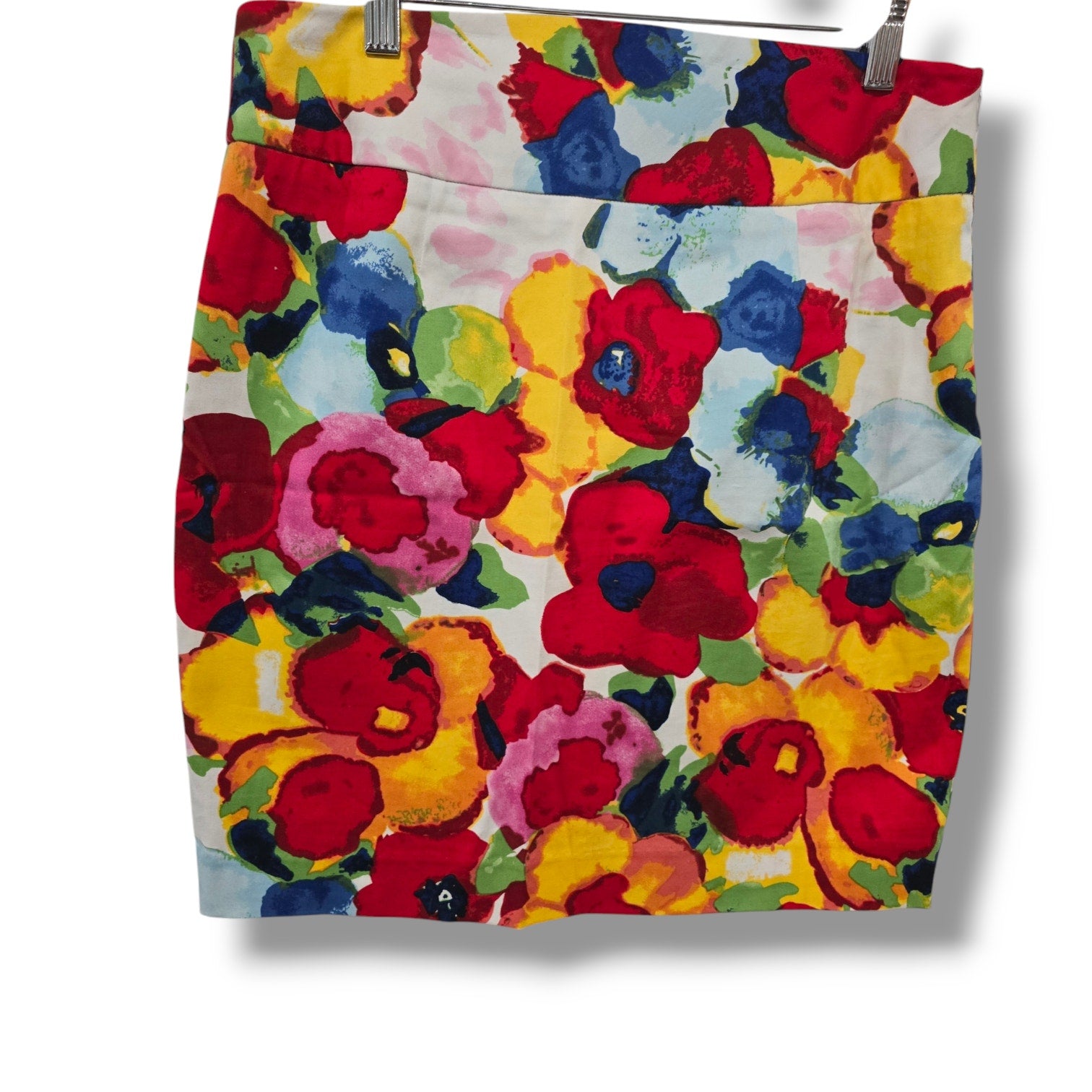 Grace Women’s Watercolor Floral Straight Zip-Up Skirt – Size 4