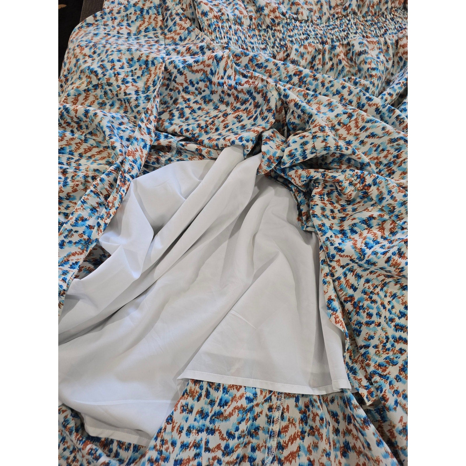 PrettyGarden Floral Smocked Waist Maxi Dress - Large