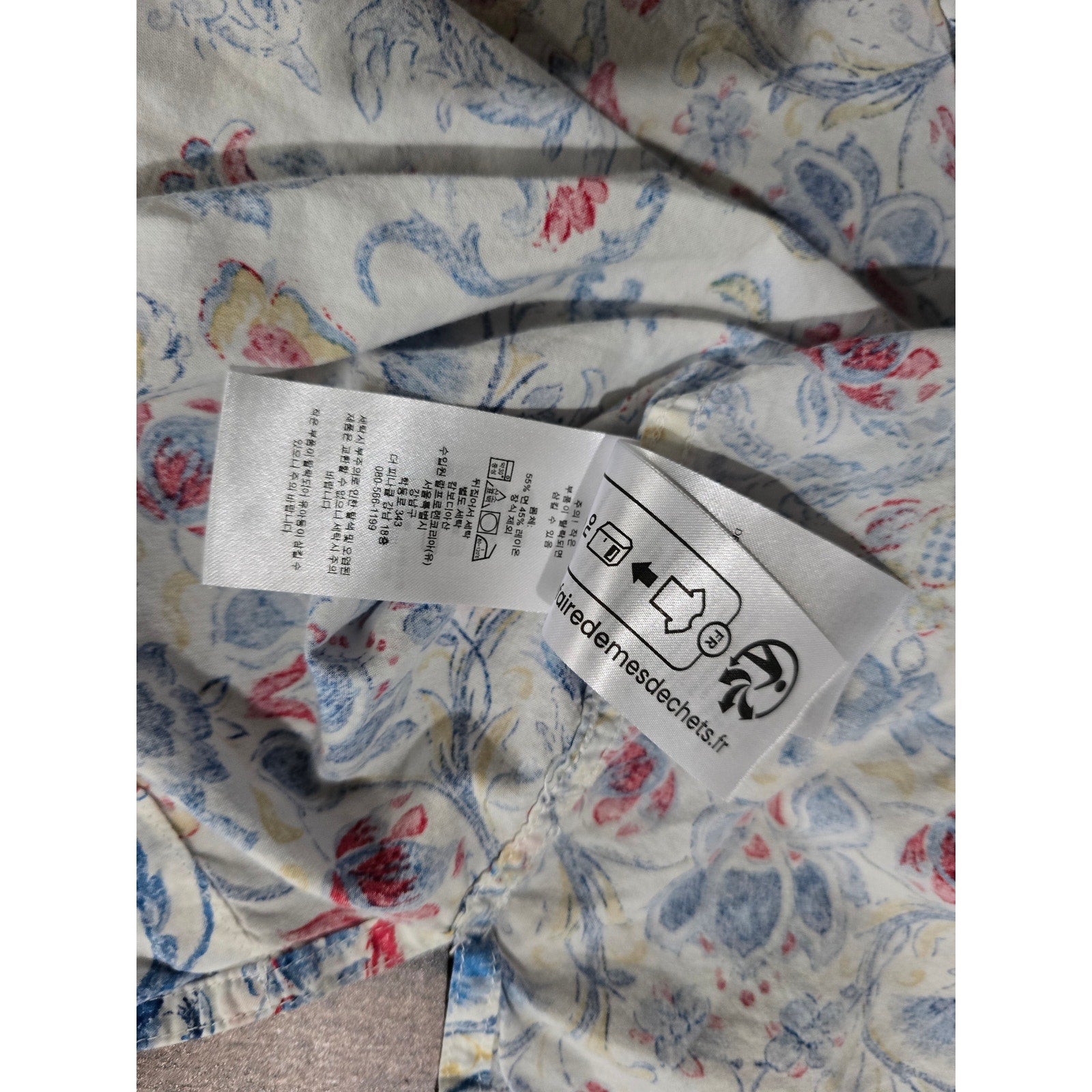 Lauren Ralph Lauren Blue and Red Floral Pajama Top