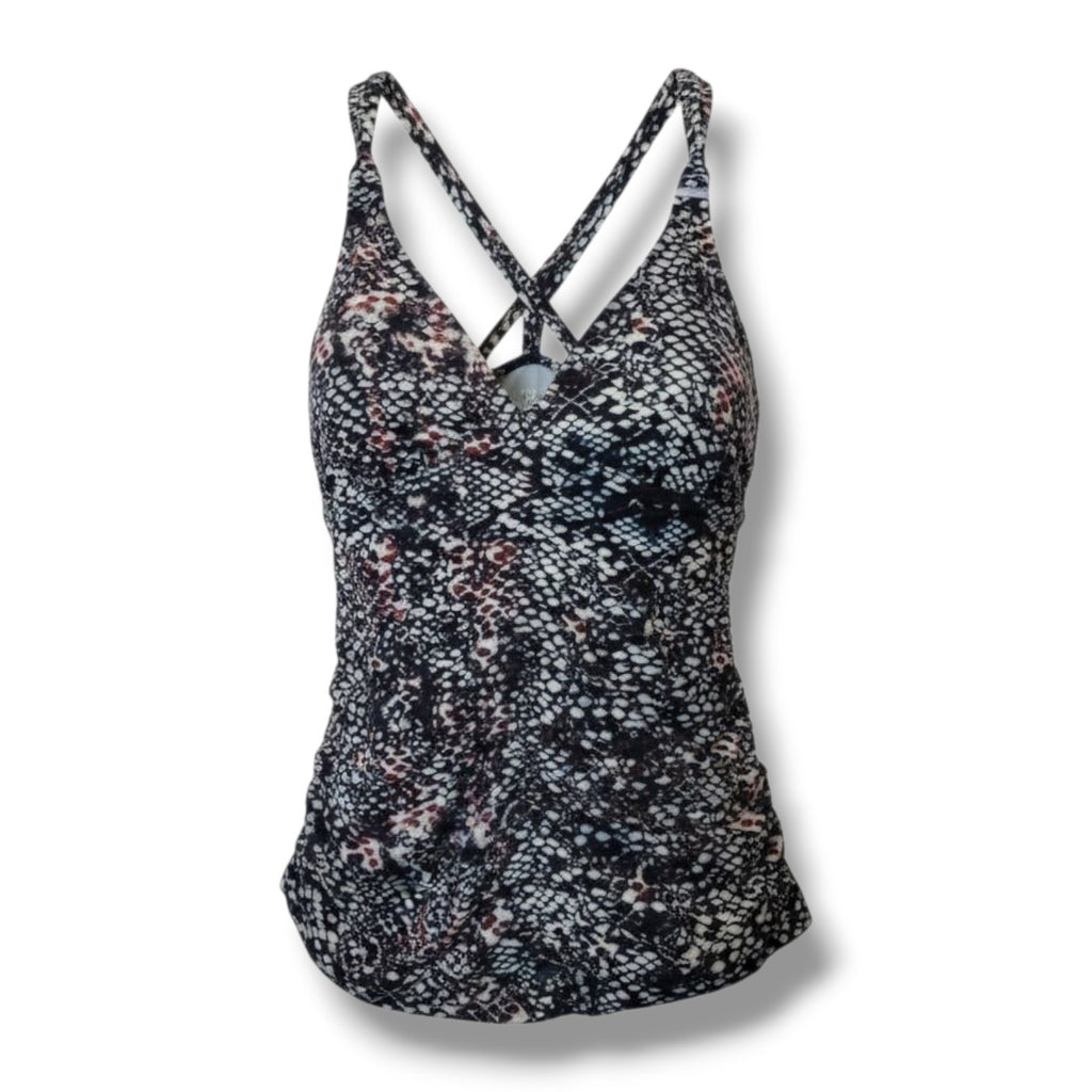 Athleta Women's snakeskin print swimwear tankini  - small