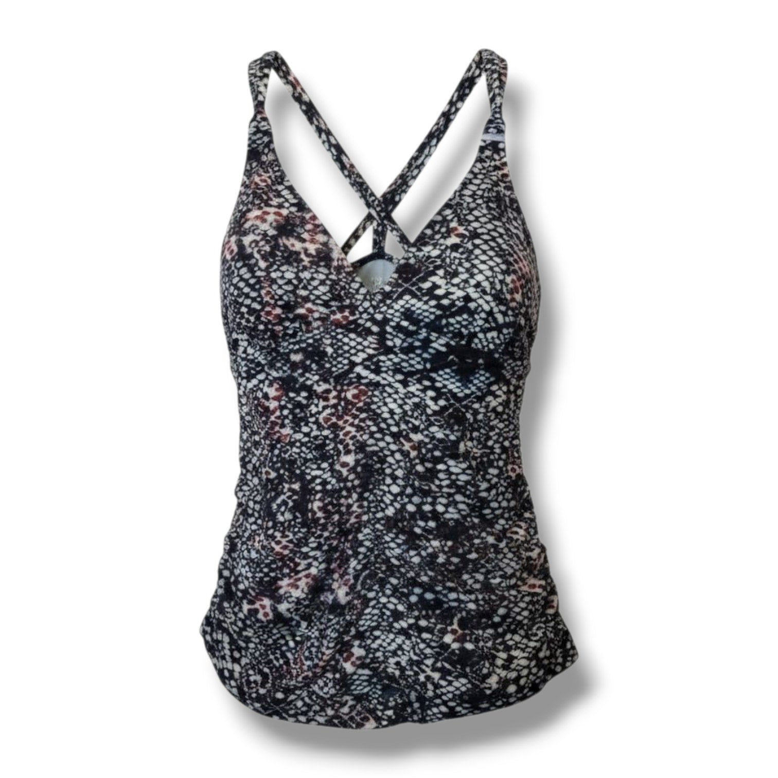 Athleta Women's snakeskin print swimwear tankini  - small