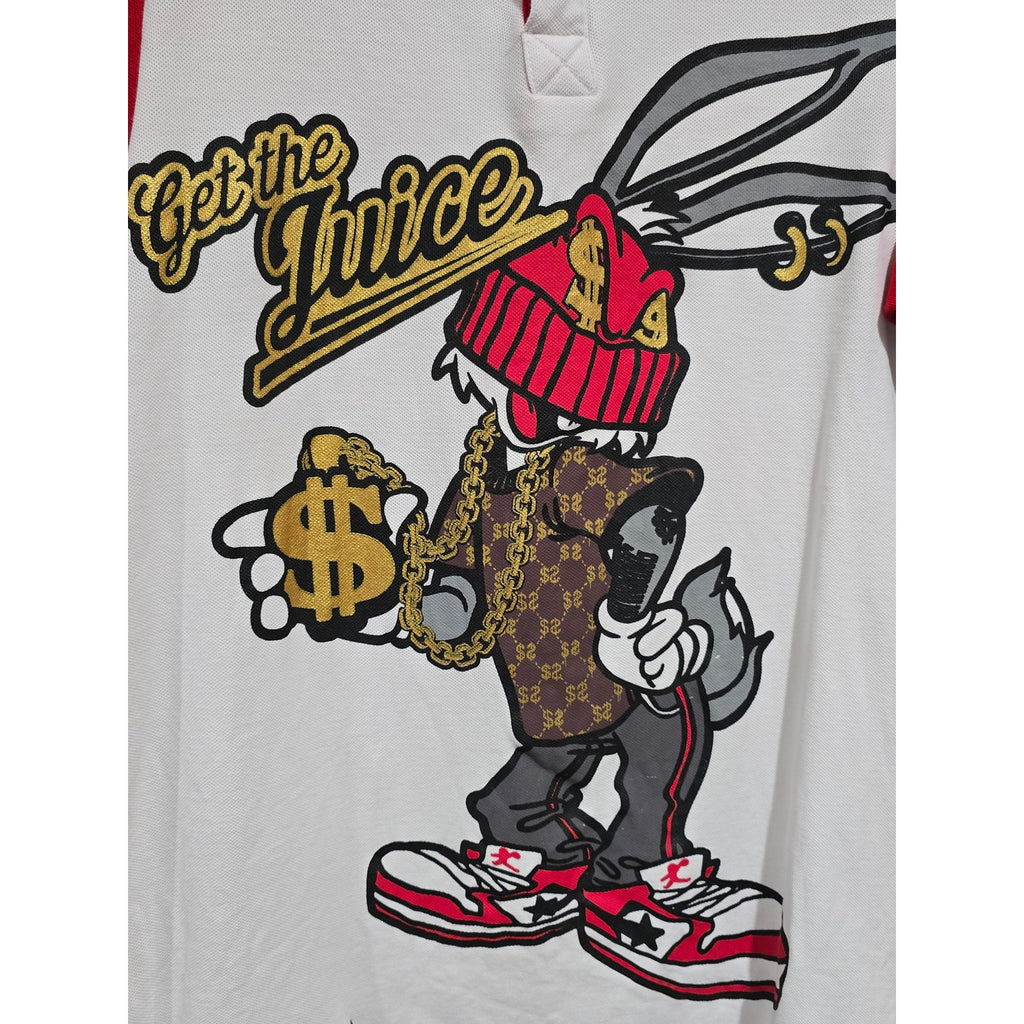 SWITCH Men’s Looney Tunes Bugs Bunny “Get The Juice” Polo Shirt – Size Small