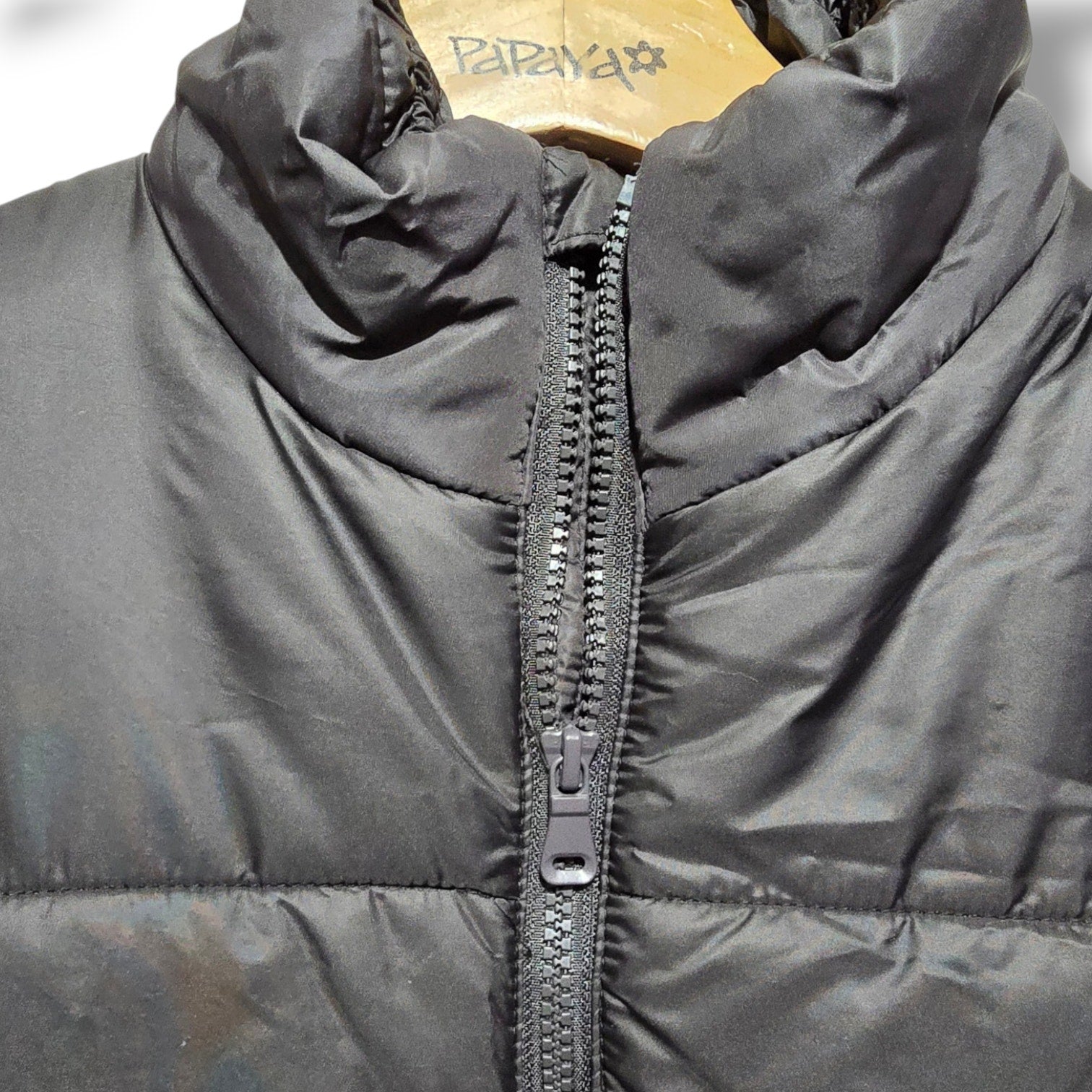 H&M Women's Size US 8/10 Black High-Collar Puffer Vest