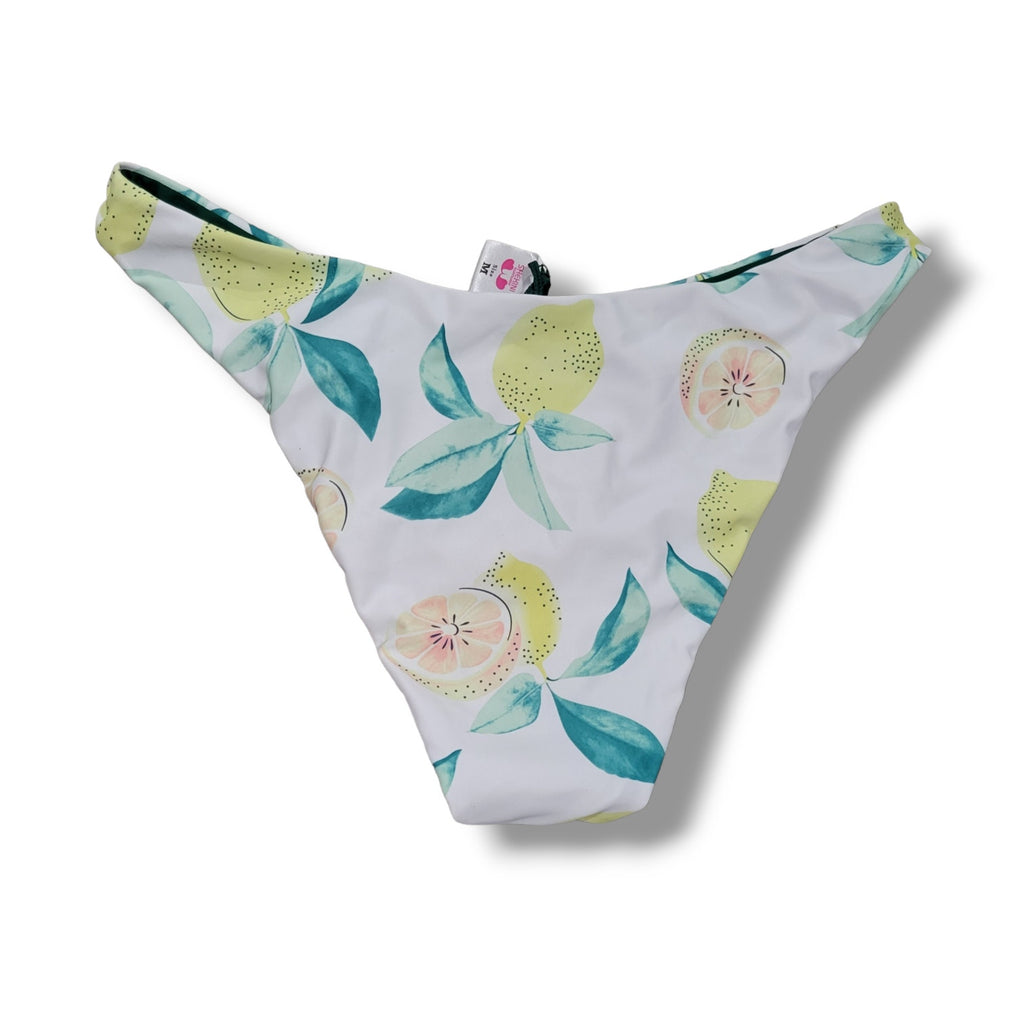 Shekini Women’s Lemon Print High-Leg Bikini Two-Piece Set – Medium