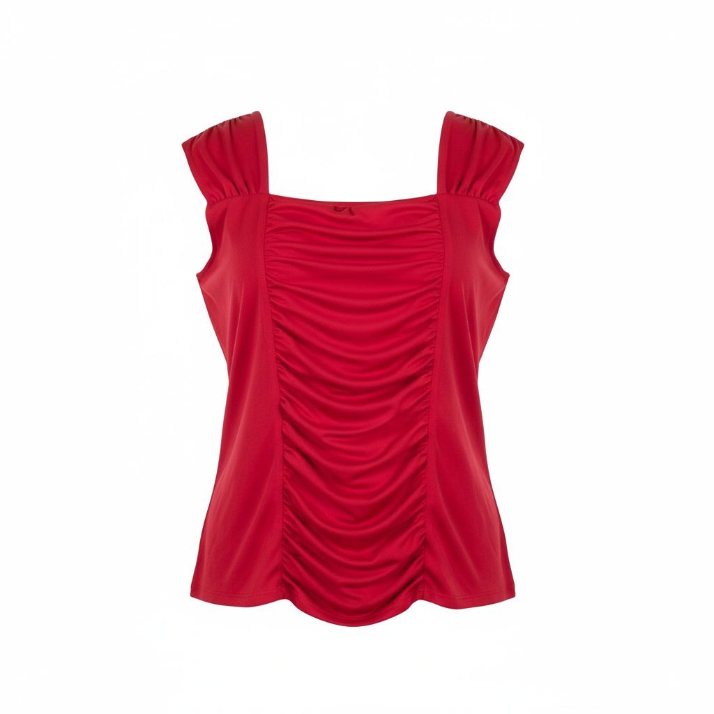Jaclyn Smith Women’s Pink Ruched Front Sleeveless Top – Polyester Spandex Blend
