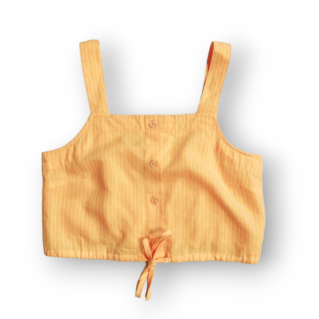 A New Day women’s Orange Tie Front Apron Tank Top Women’s XS Linen Rayon NWT