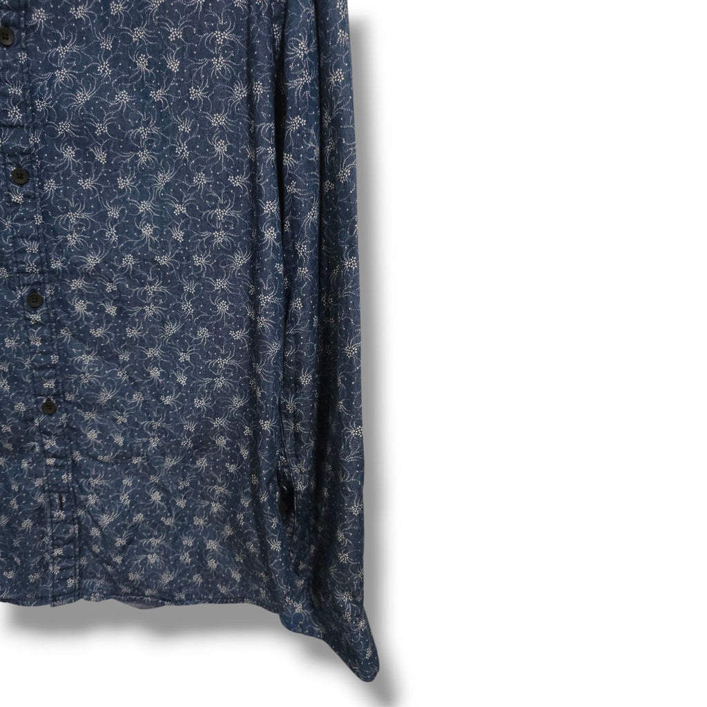 CK Calvin Klein men's blue long sleeves collared button-down shirt  - medium