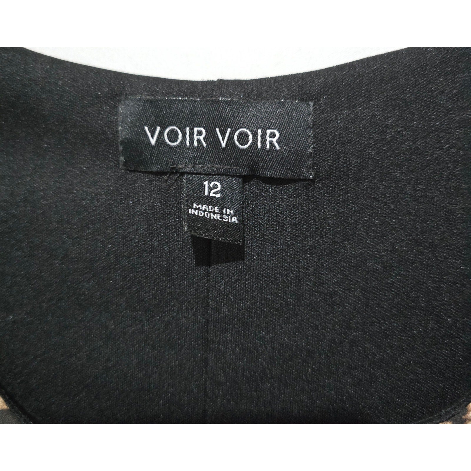 Voir Voir Women’s Animal Print Dress with Black Accent Detail – Size 12