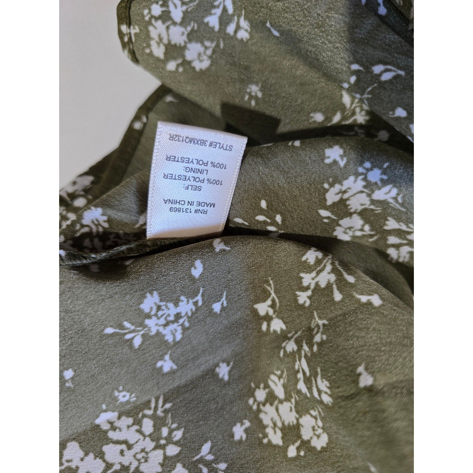 Inspired Hearts Women’s Olive Green Floral Puff Sleeve Corset Mini Dress Size M