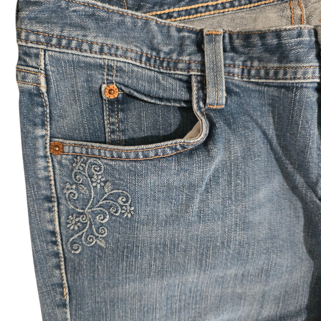 Eddie Bauer Vintage 2007 Embroidered Mid-Rise Flare Jeans Size 10R