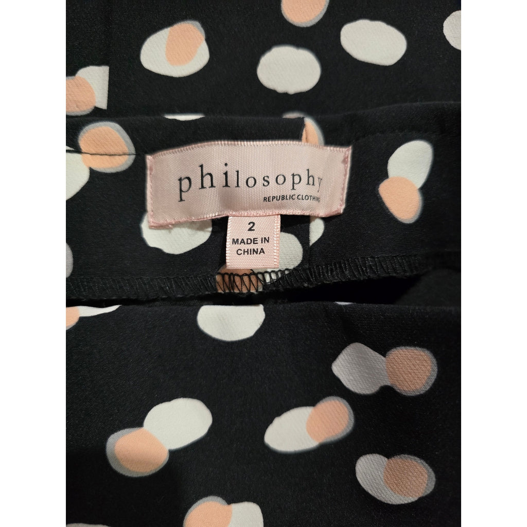 Philosophy Women’s Black White Dot Print Pencil Skirt Size 2 – Classic Slim Fit