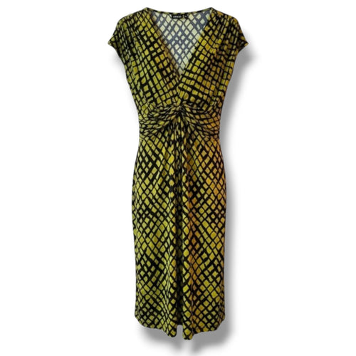 Apt. 9 Women’s Green Black Knot Front Stretch Dress - Medium