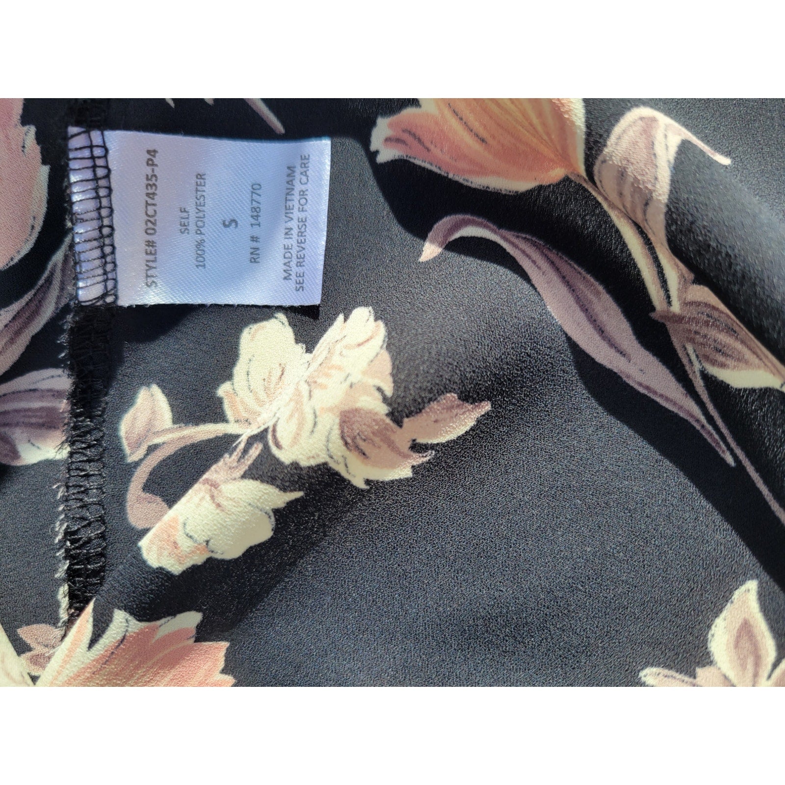 Sienna Sky Women’s Black Floral Sleeveless Blouse - Small Lightweight Top