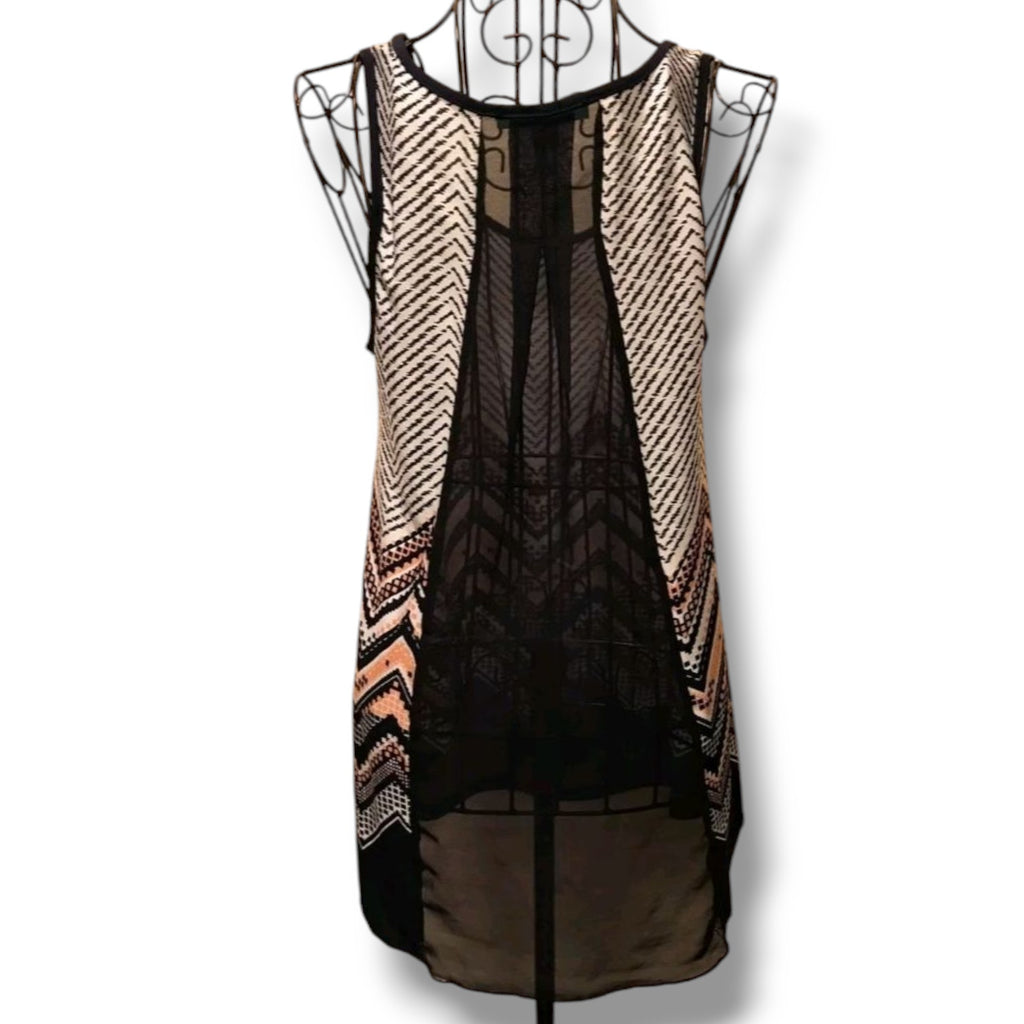 Julie’s Closet Women’s Multicolor Tribal Chevron Print Sleeveless Blouse Small