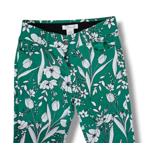 89th & Madison Women’s Green Floral Print Capri Pants – Size 8