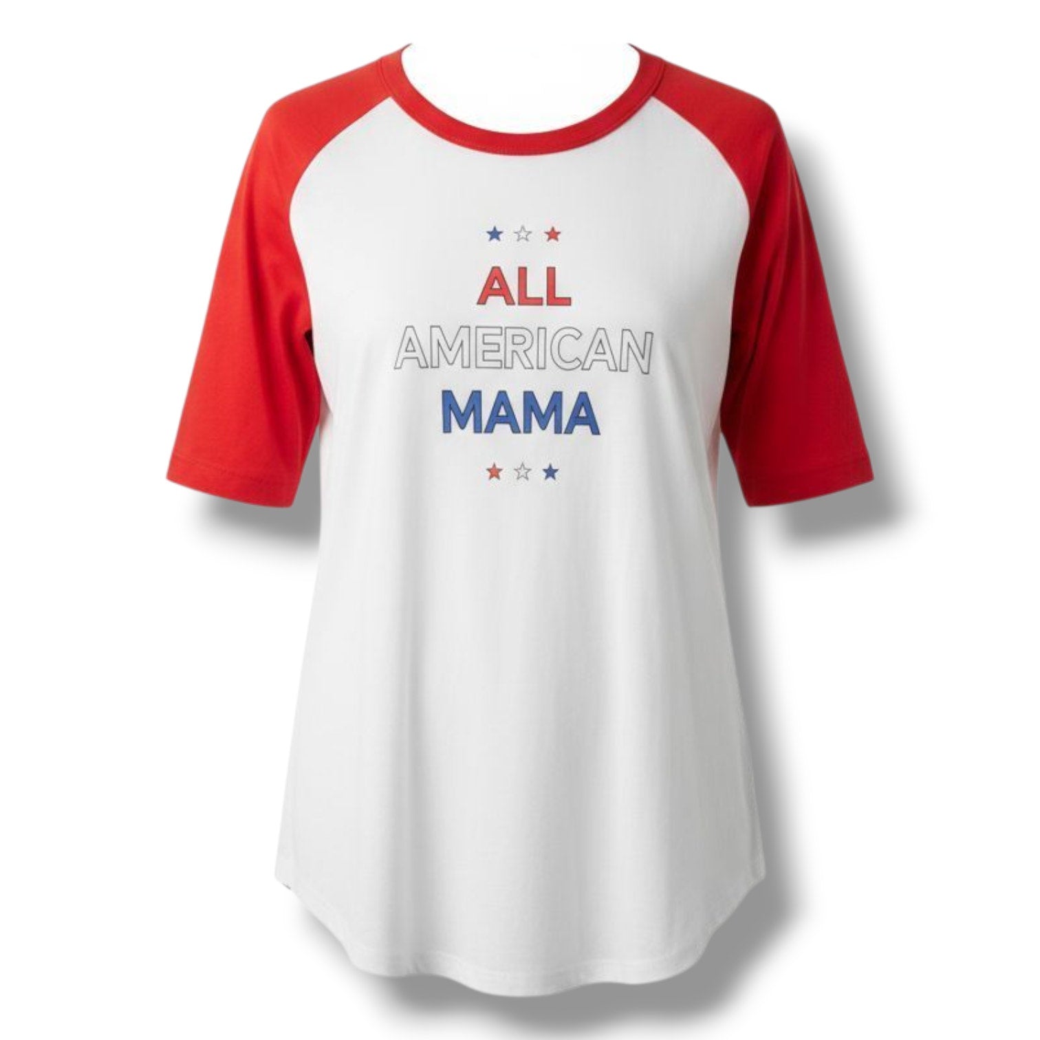 LuLaRoe Women’s Medium Red White Blue Patriotic Graphic Tee “All American Mama”
