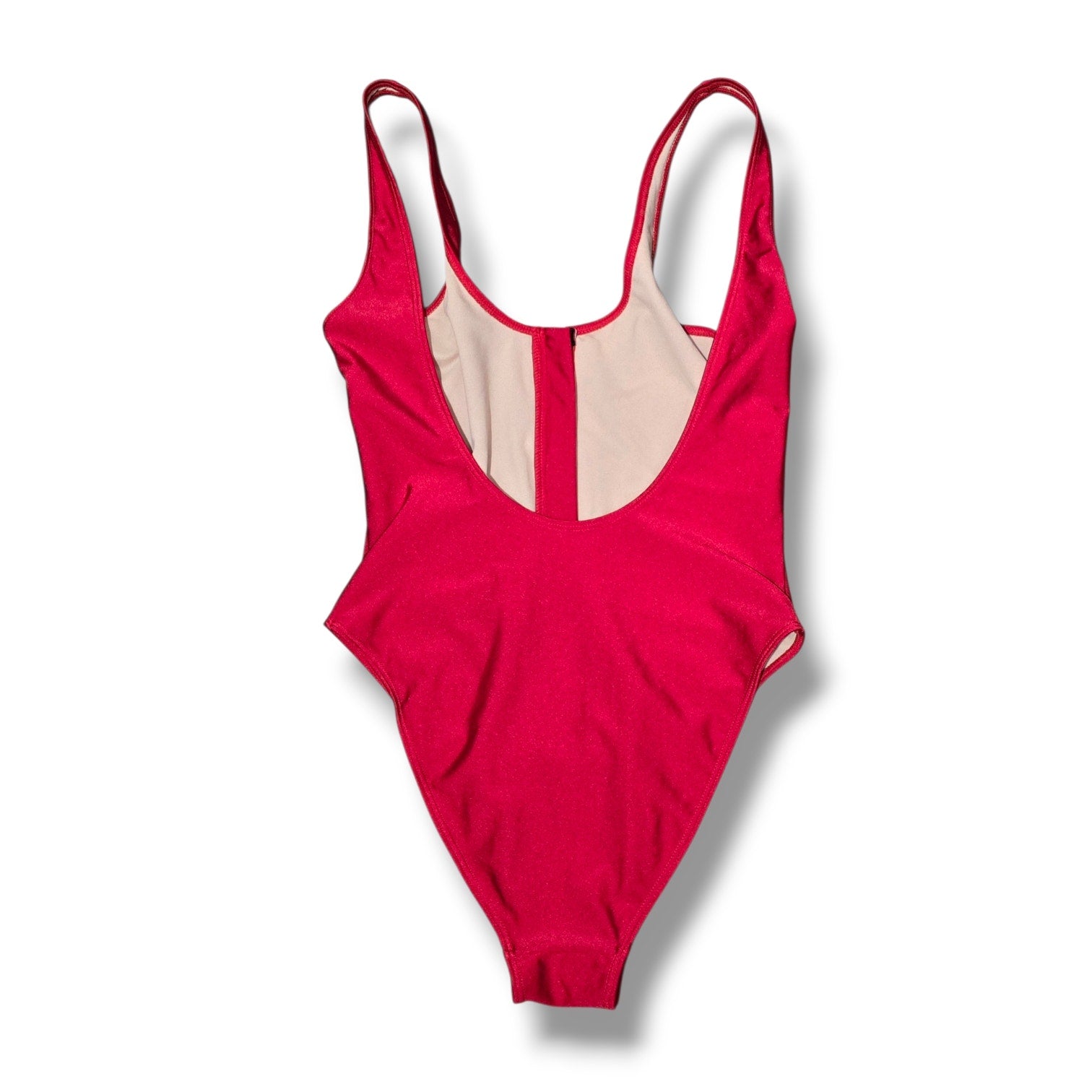 Dixperfect Women's Size Large Red Front Zipper High Cut One-Piece Swimsuit