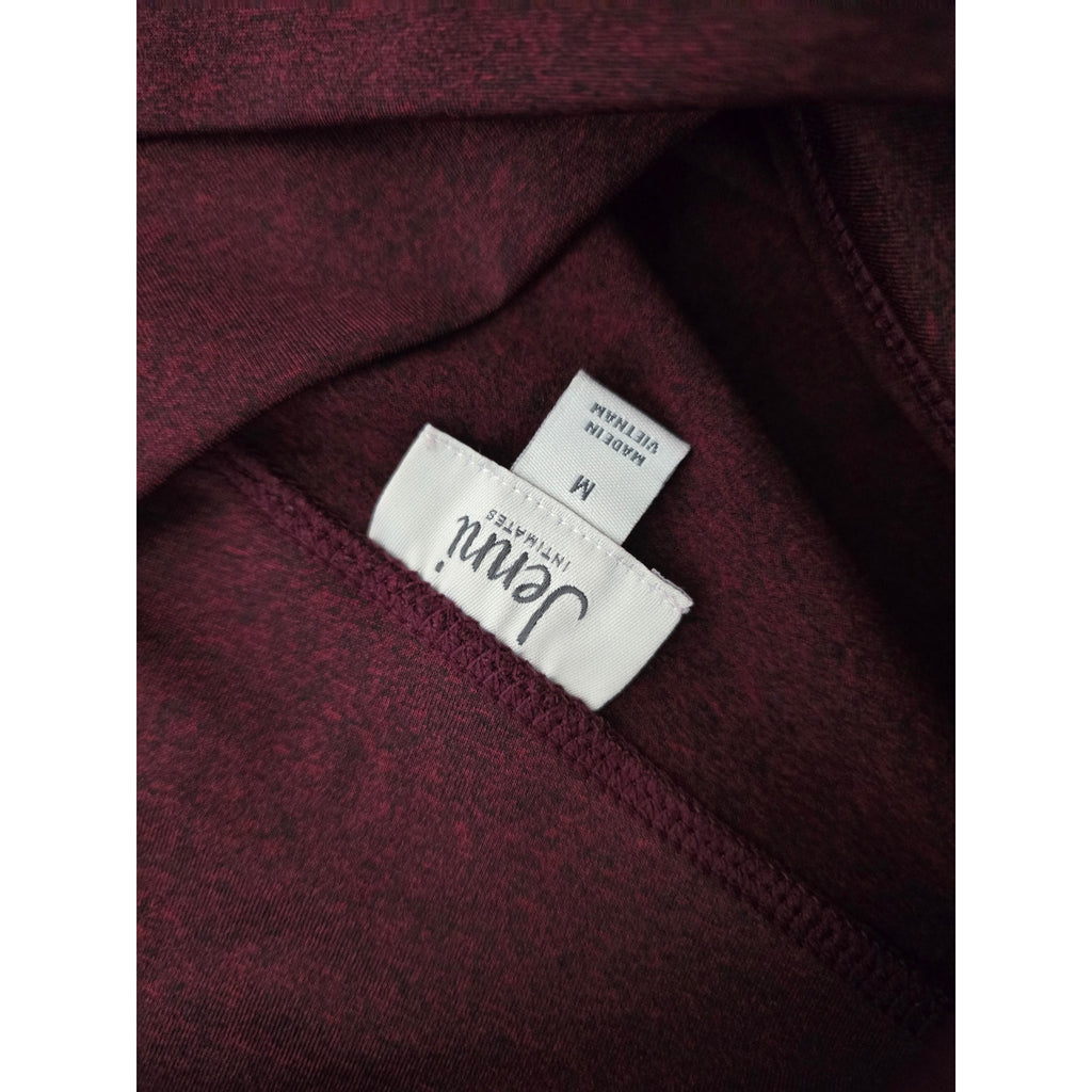 Jenni Intimates Women's Medium Maroon Heather Crossover Waist Leggings