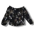 bebe women's Black Floral Off-the-Shoulder Blouse
