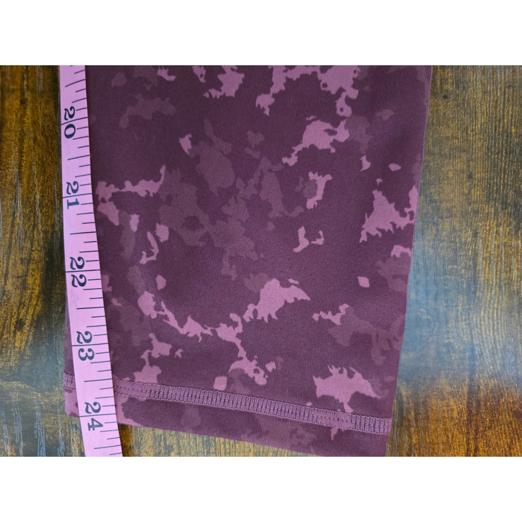 Fabletics PowerHold Women's Burgundy Pink Camo High Waisted Leggings 29" waist