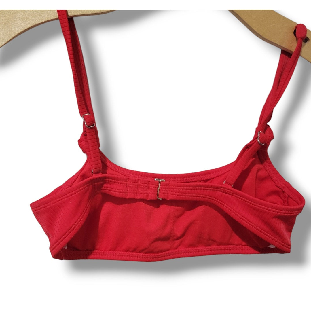 Xhilaration Juniors Red Scoop Neck Bikini Top – Size M, Adjustable Straps