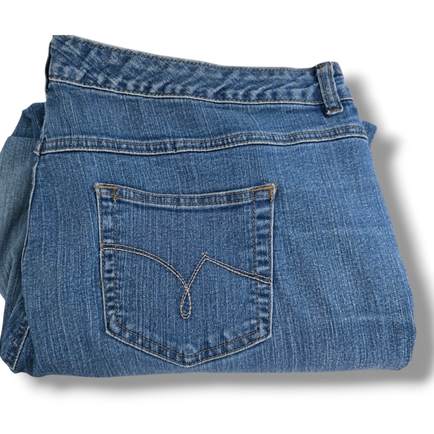 Just My Size JMS Women's 22W Stretch Classic Denim Medium Wash Straight Jeans
