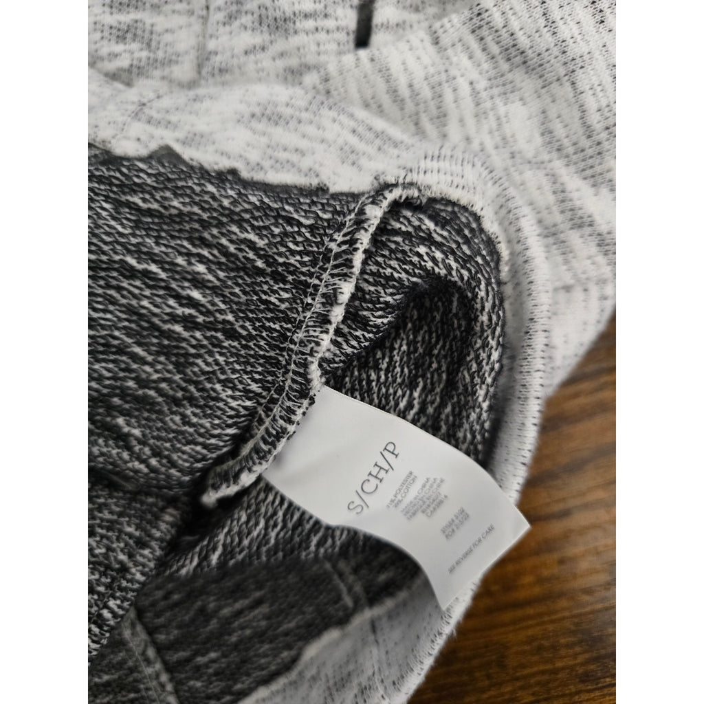 Cabi Women's Size S Light Grey Black Space Dye Asymmetric Zip Knit Jacket