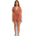 Madewell Women’s Rust Floral V-Neck Romper | Size 0